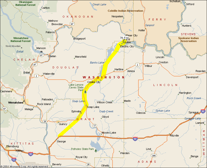 Grand Coulee Dam Area Weather Maps